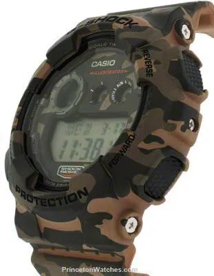 Casio Mens Large Case G-Shock - Camouflage - Flash Alert - World Time