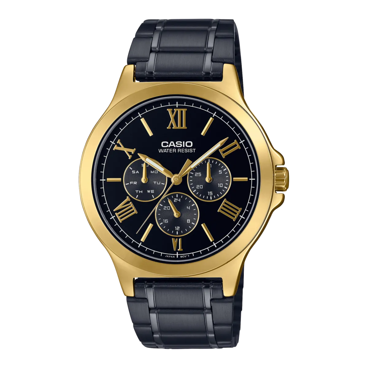 Casio Men's Watch Analog, Black Dial Black Stainless Steel Strap, MTP-V300GB-1AUD