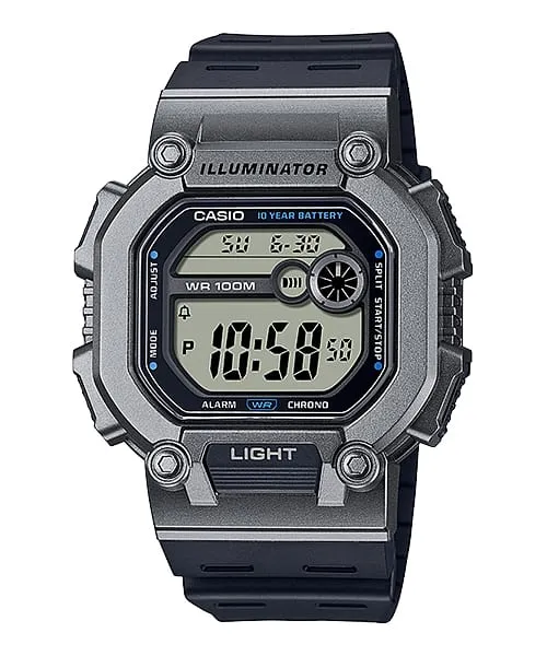 Casio Men's Watch Digital, Black Dial Black Resin Strap, W-737H-1A2VDF