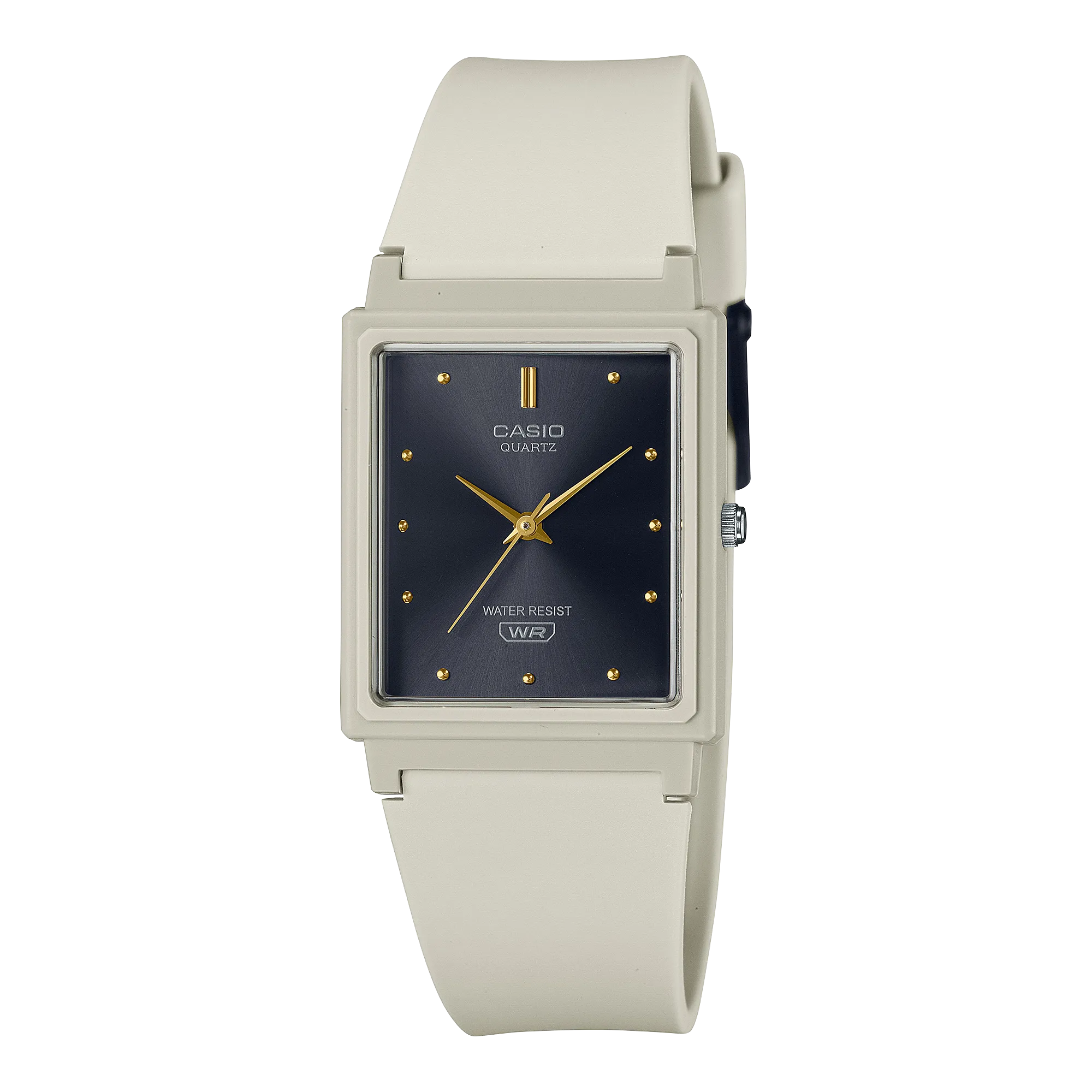 Casio Women's Watch Analog, Black Dial White Resin Strap, MQ-38UC-8ADF