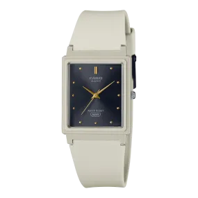 Casio Women's Watch Analog, Black Dial White Resin Strap, MQ-38UC-8ADF