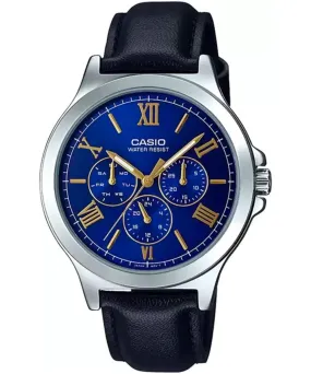 Casio, Women’s Watch Analog, Blue Dial Black Leather Band, LTP-V300L-2A2UDF