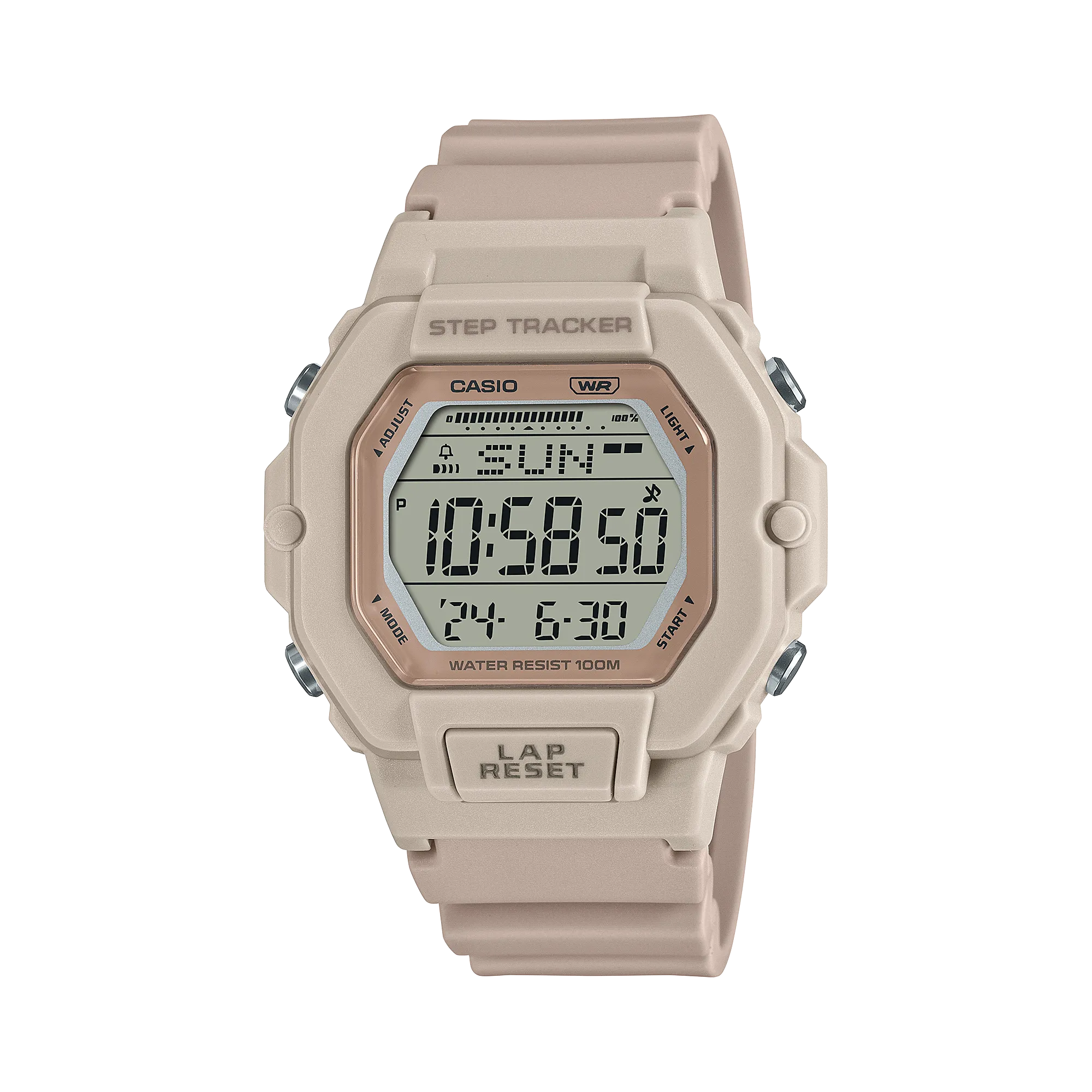 Casio Women's Watch Digital, Pink Dial Pink Resin Strap,LWS-2200H-4AVDF