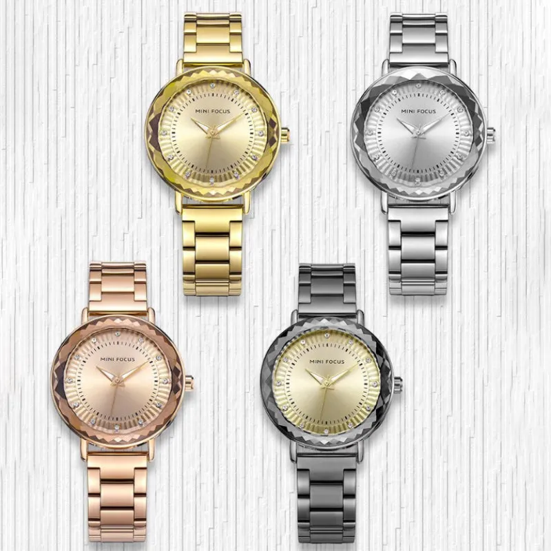 Casual Rhinestone Scale Dial Fashion Quartz Watches