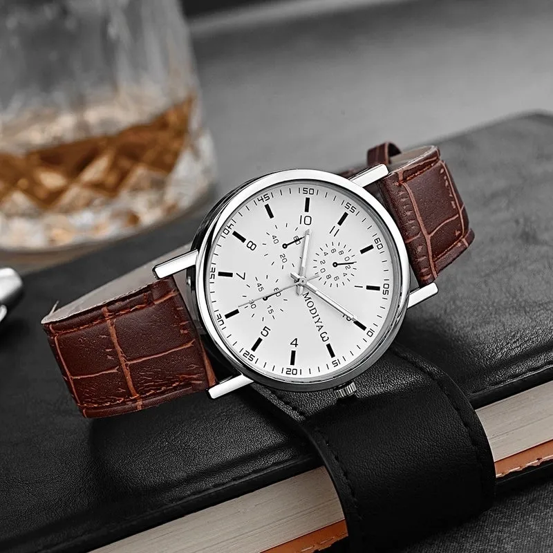 Casual Round Buckle Quartz Men's Watches