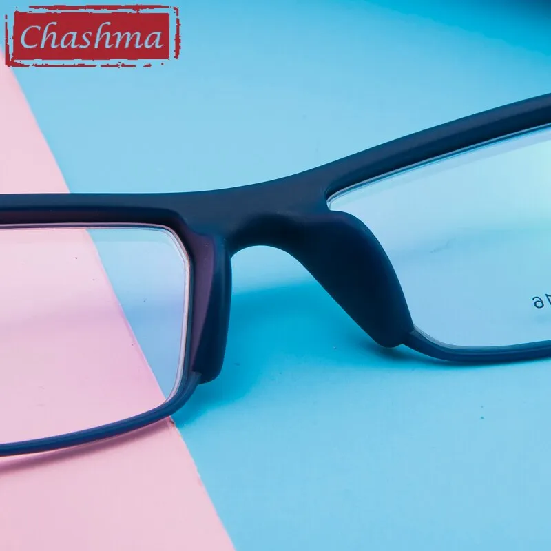 Chashma Men's Full Rim Rectangular Tr 90 Titanium Sport Eyeglasses 1805