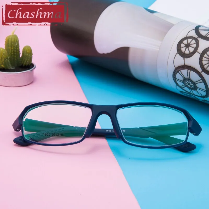 Chashma Men's Full Rim Rectangular Tr 90 Titanium Sport Eyeglasses 1805