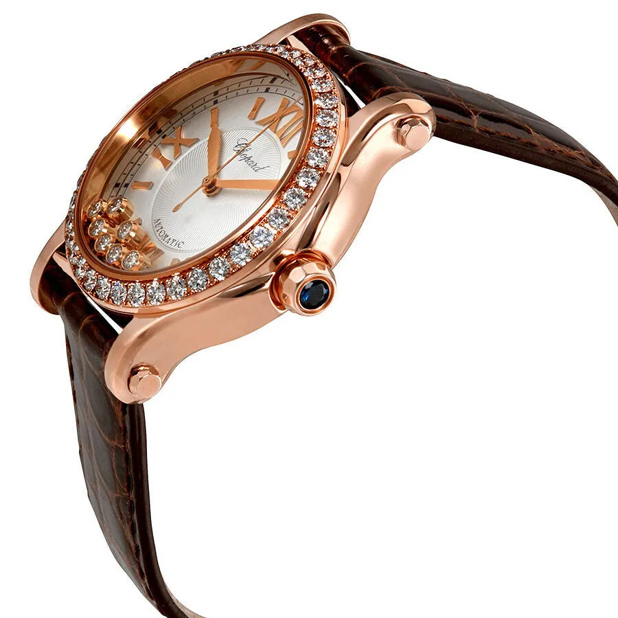 Chopard Happy Sport Silver Guilloche Dial Ladies Watch 274808-5003