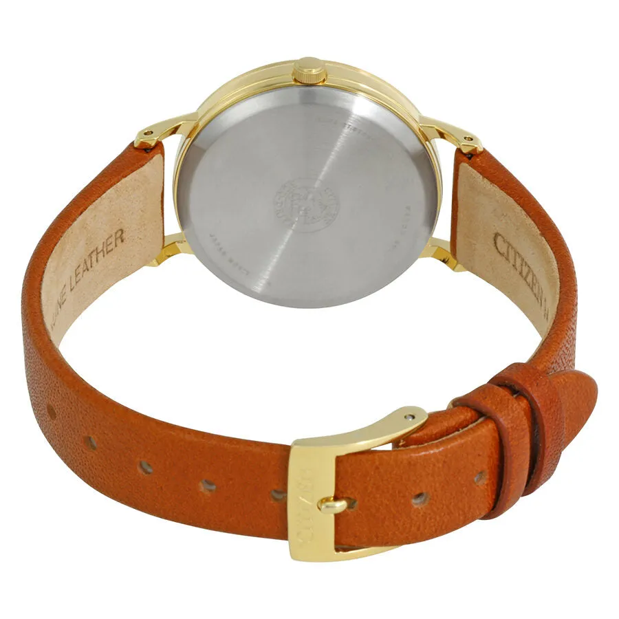 Citizen Chandler Eco-Drive White Dial Brown Leather Ladies Watch EM0572-05A