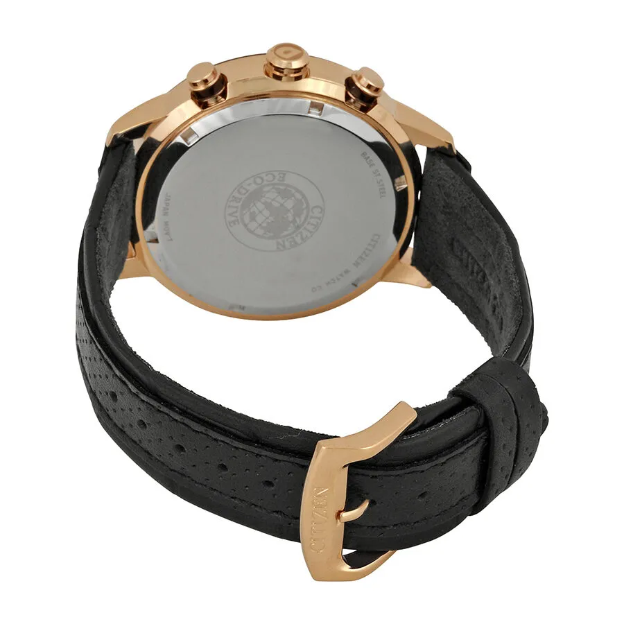 Citizen Drive Black Dial Chronograph Black Leather Men's Watch AT2233-05E