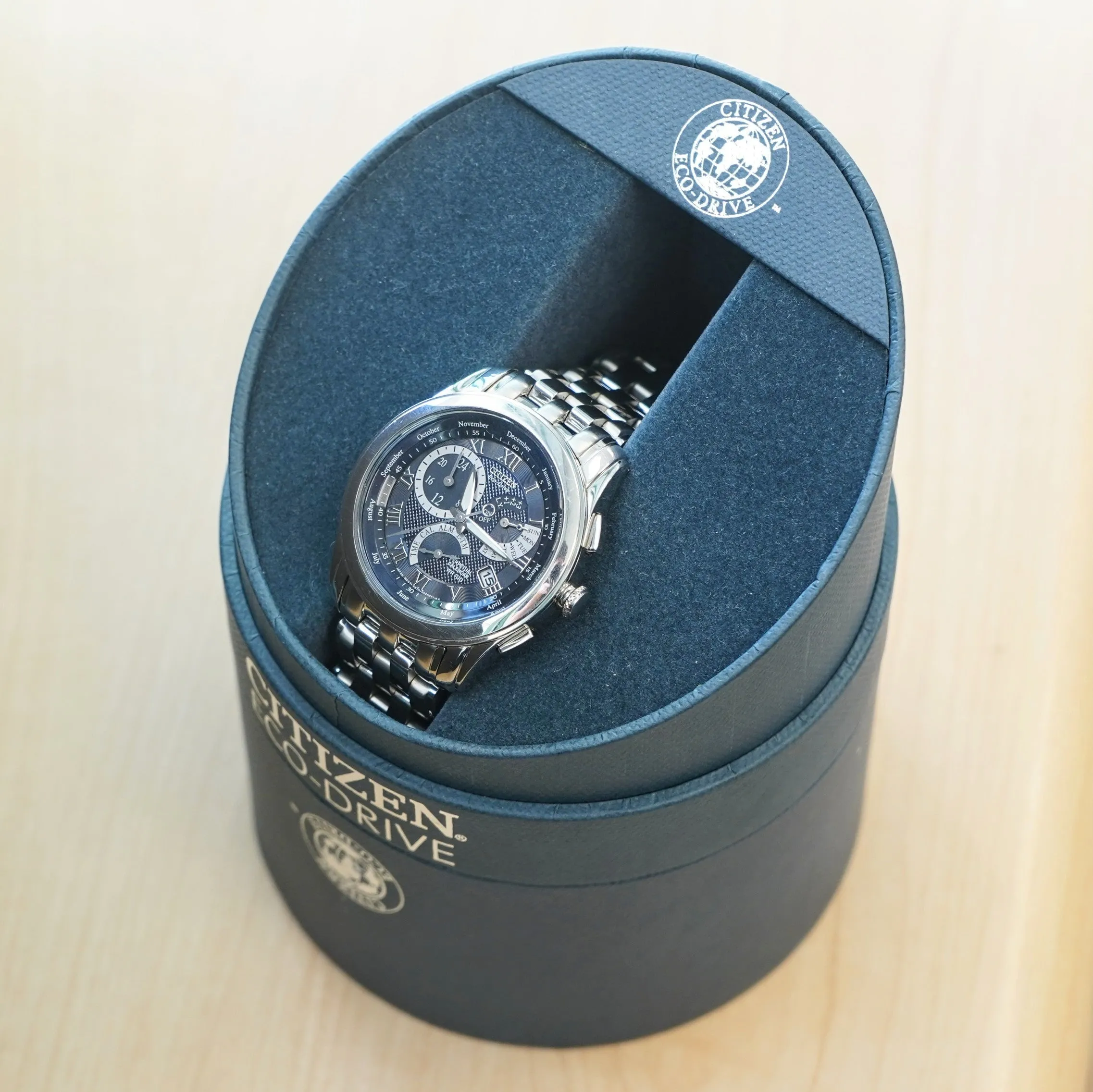 CITIZEN Eco-Drive Chandler Watch BL8004-53E Perpetual Calendar Wristwatch ALL S.S. - Boxes!