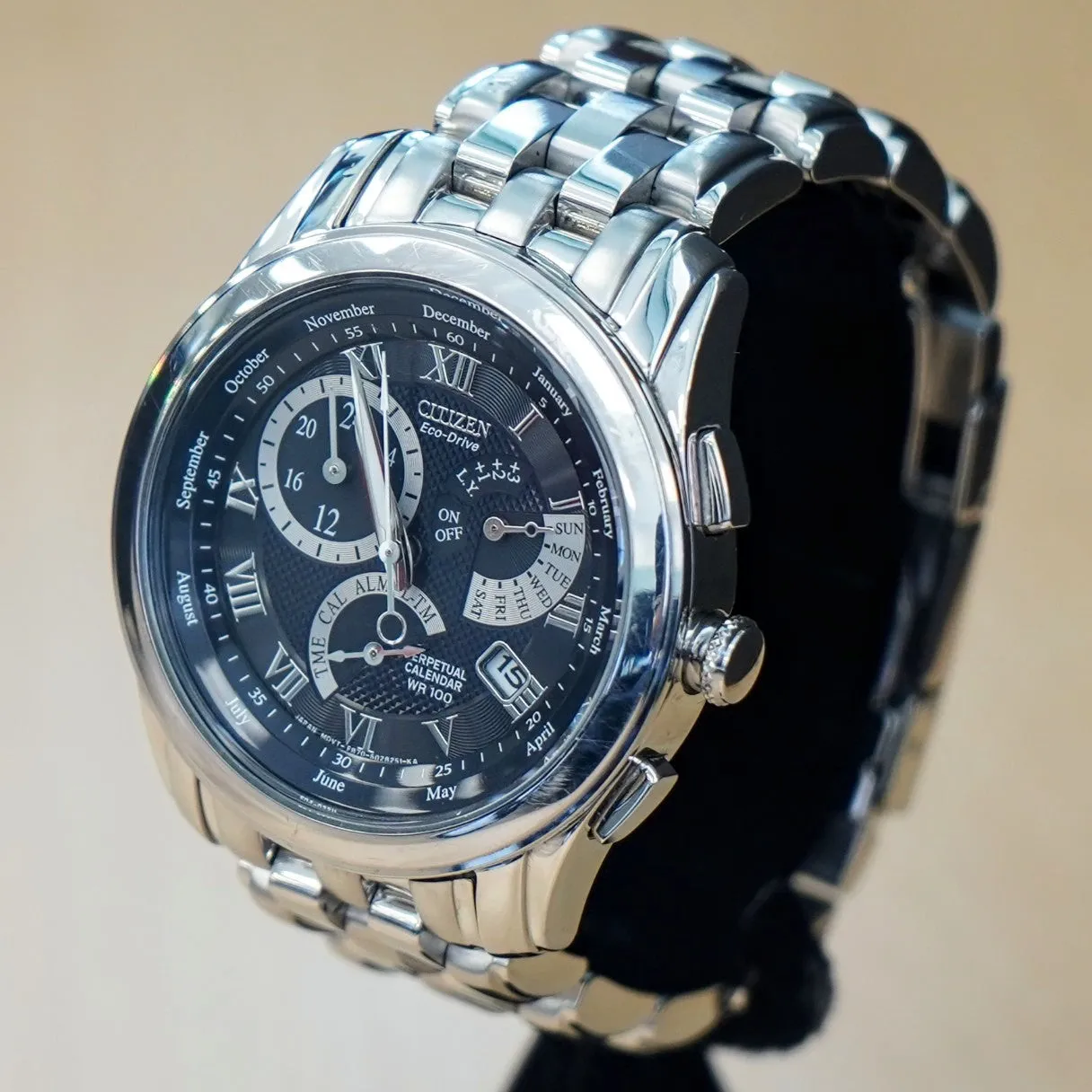 CITIZEN Eco-Drive Chandler Watch BL8004-53E Perpetual Calendar Wristwatch ALL S.S. - Boxes!