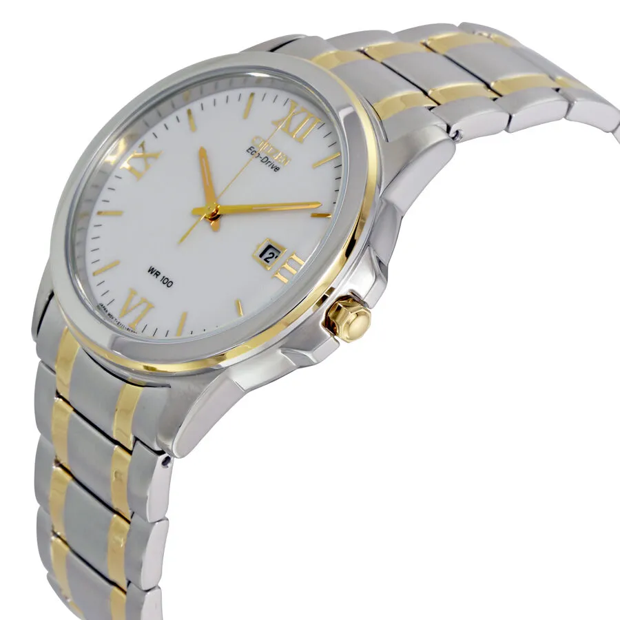 Citizen Eco Drive Silver Dial Two-tone Stainless Steel Men's Watch BM7264-51A