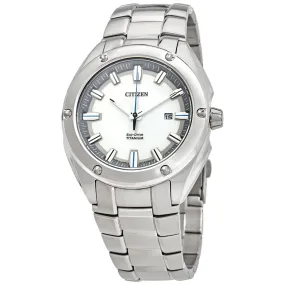 Citizen Titanium Eco-Drive White Dial Men's Watch BM7130-58A