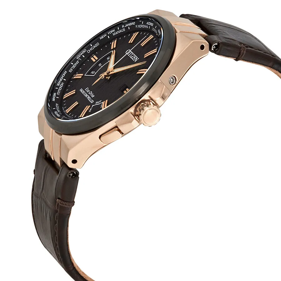 Citizen World Perpetual A-T World Time Eco-Drive Black Dial Men's Watch CB0168-08E