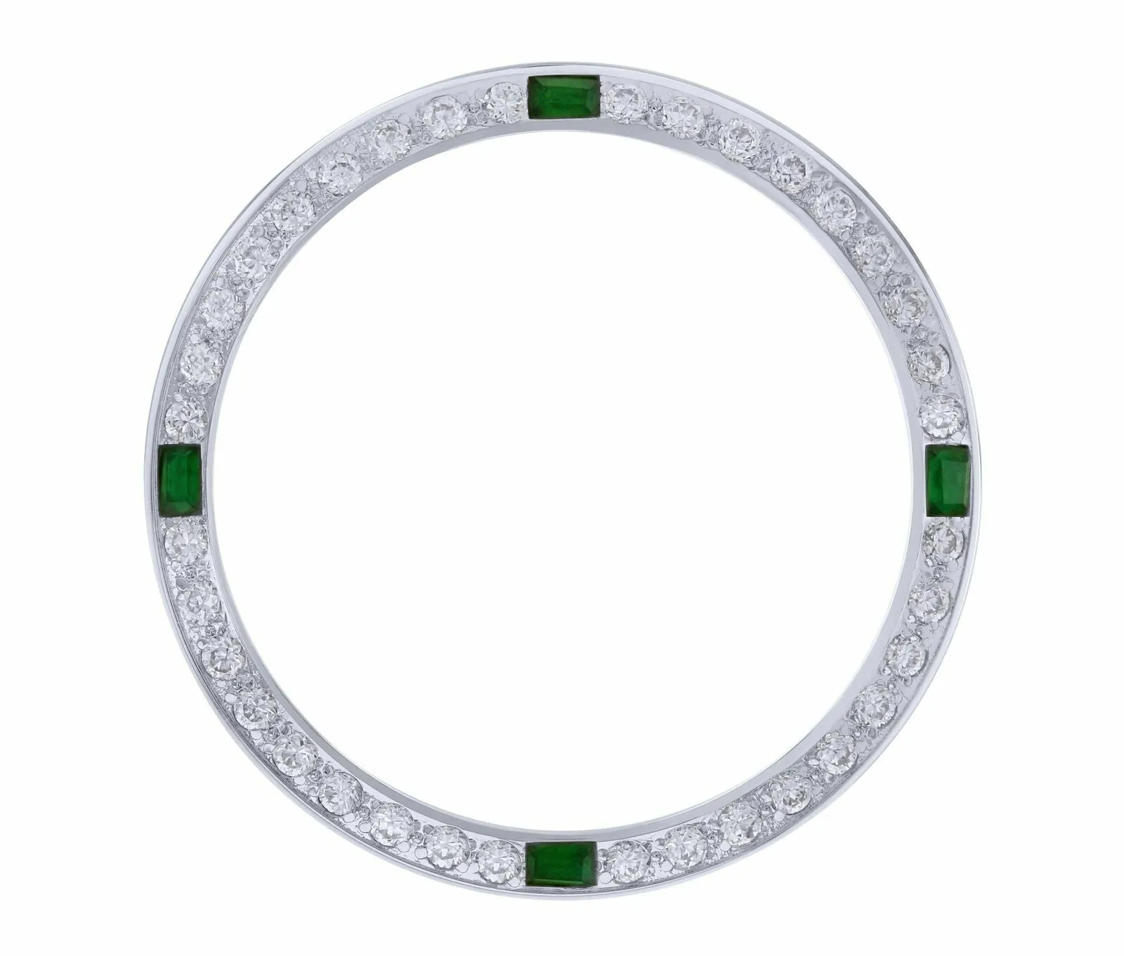 CREATED DIAMOND EMERALD BEZEL FOR 36MM ROLEX PRESIDENT DAYDATE 1803 18239 WHITE