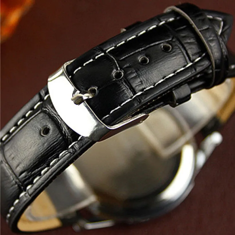 Creative Fashion Men Necessary Business Watch Luxury Crocodile Faux Leather Men Analog Watch