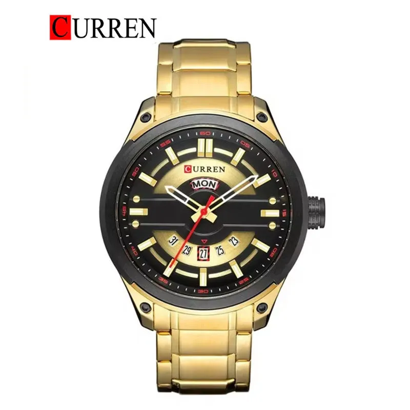 CURREN Original Brand Stainless Steel Band Wrist Watch For Men With Brand (Box & Bag)-8319