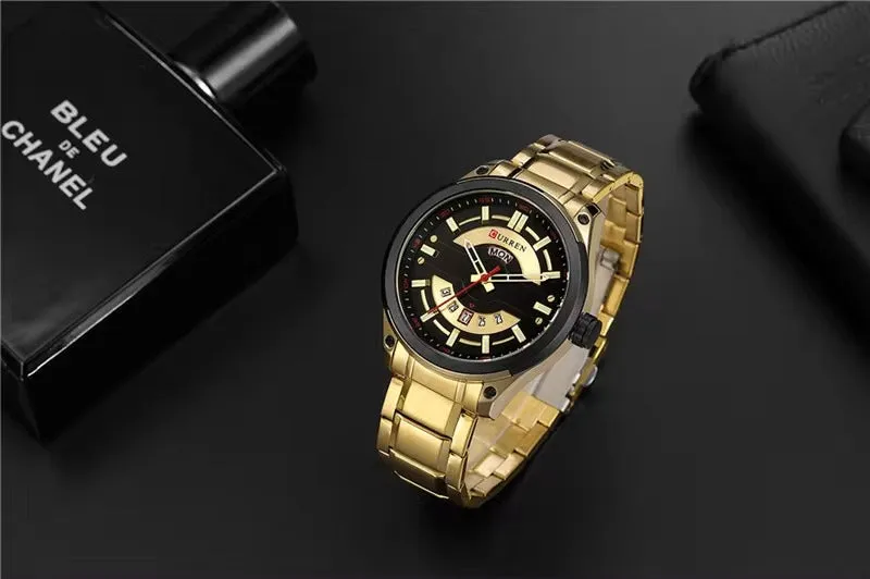 CURREN Original Brand Stainless Steel Band Wrist Watch For Men With Brand (Box & Bag)-8319