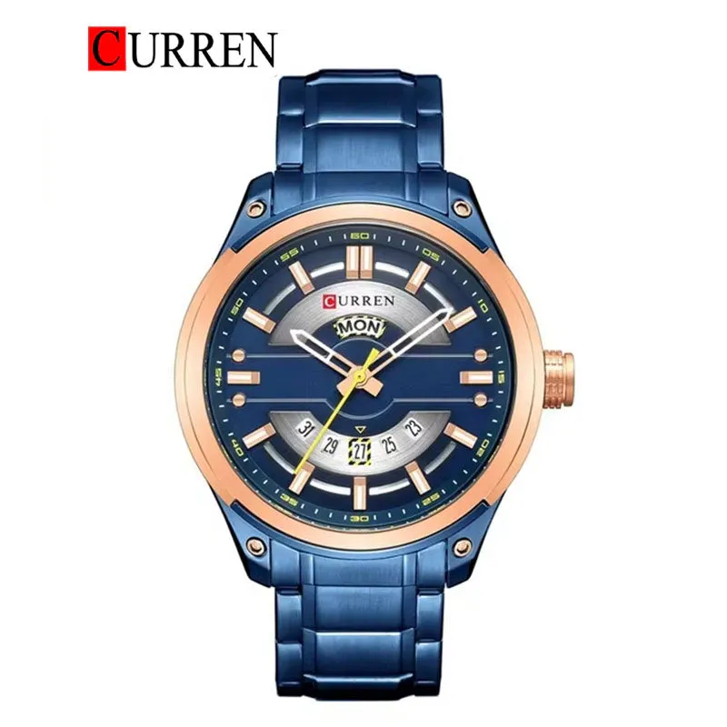 CURREN Original Brand Stainless Steel Band Wrist Watch For Men With Brand (Box & Bag)-8319