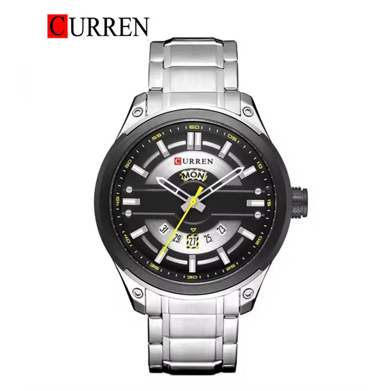 CURREN Original Brand Stainless Steel Band Wrist Watch For Men With Brand (Box & Bag)-8319