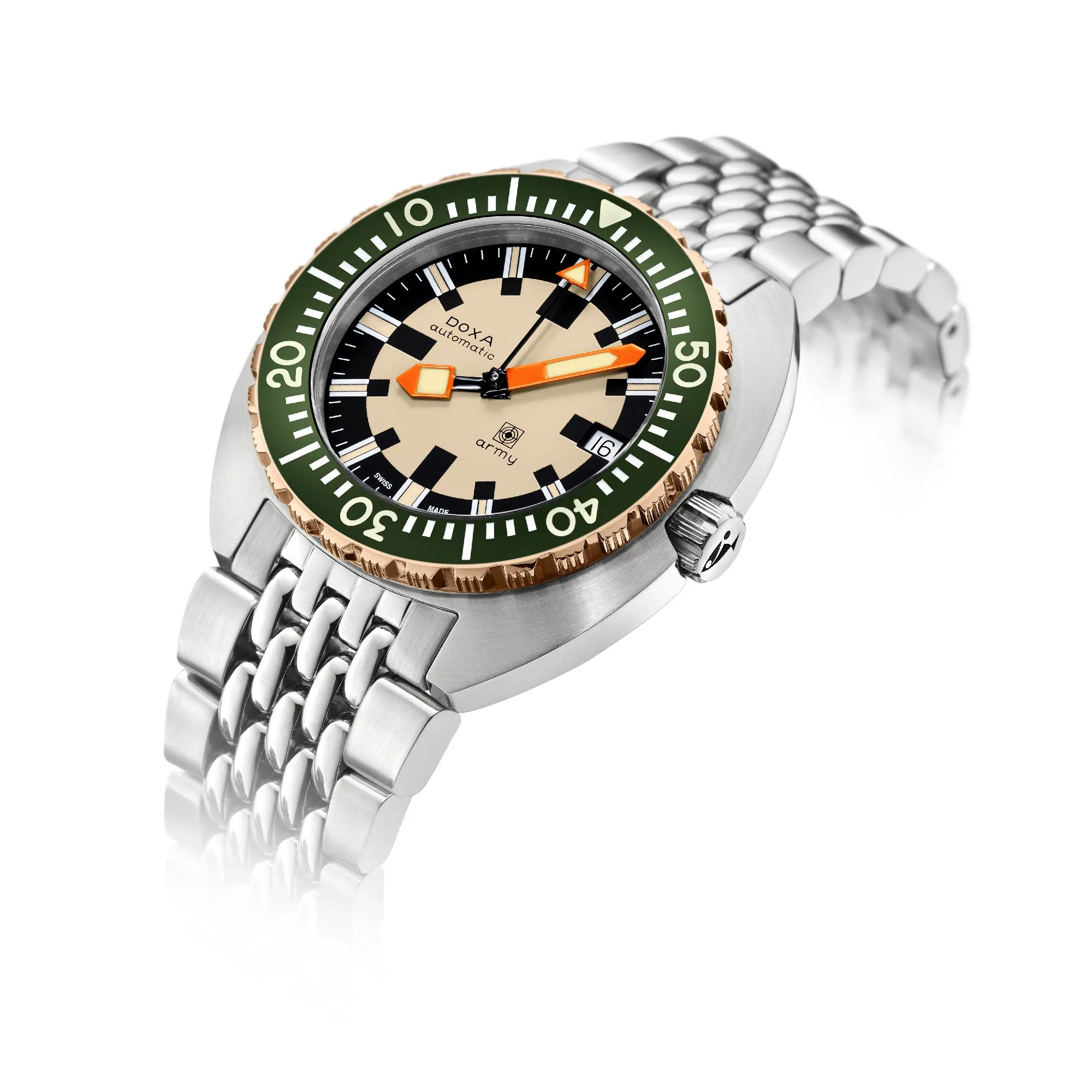 Doxa Army - Green Bezel / Steel & Bronze