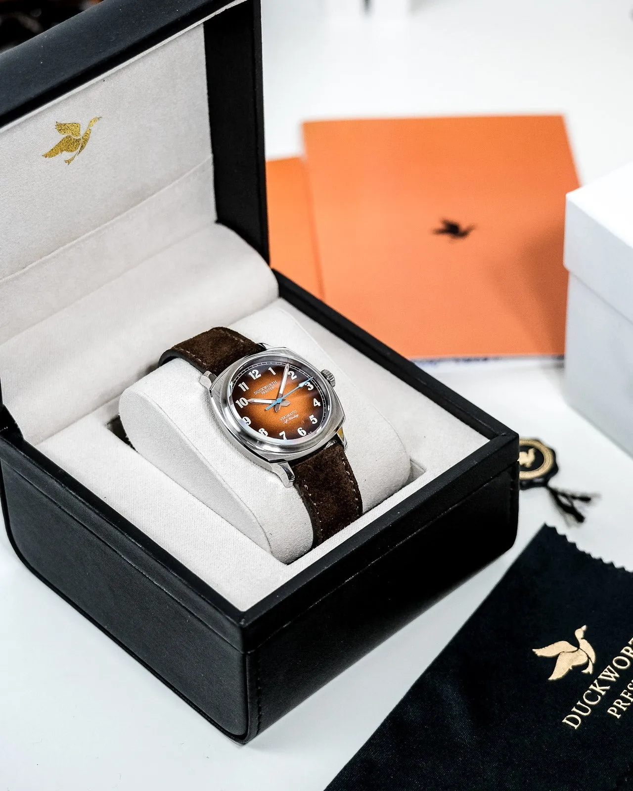 Duckworth Prestex Verimatic Orange Fume Brown Suede