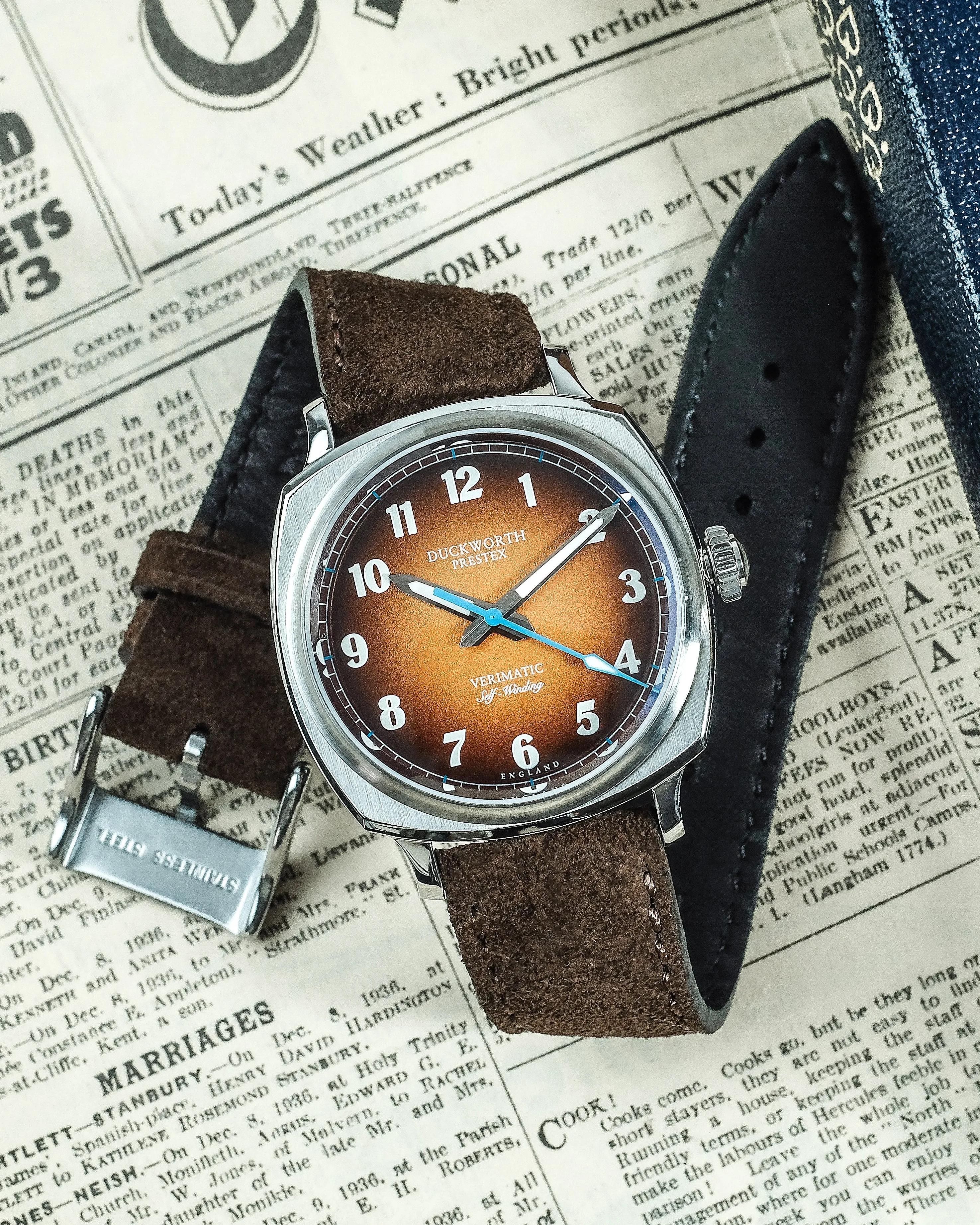 Duckworth Prestex Verimatic Orange Fume Brown Suede