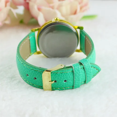 Fashion Leather Anchor Watch For Women Quartz Watches Reloj Mujer Ladies Flower Watches