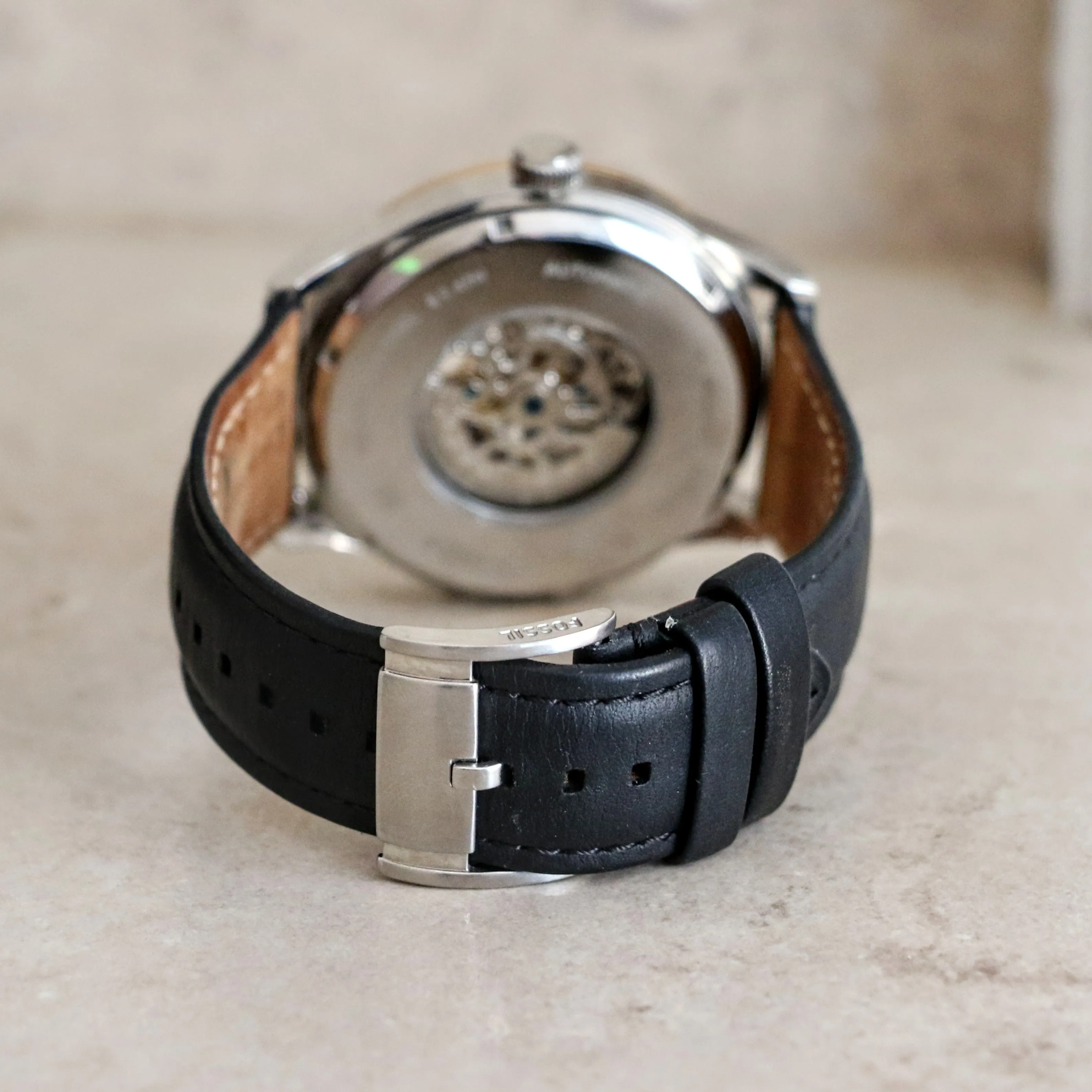 FOSSIL FLYNN Automatic Watch 22 Jewels 48mm Semi Skeleton Wristwatch Ref. BQ2216