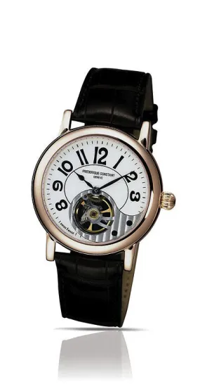 Frederique Constant Silver Dial Black Leather Men's Watch FC-910AS3H9