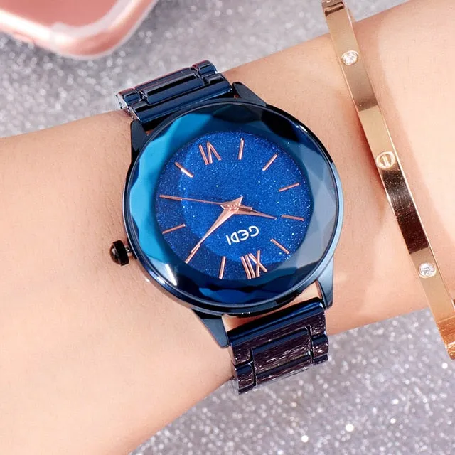 GEDI Women's Wristwatch Starry Elegant Quartz Watches Rose Gold