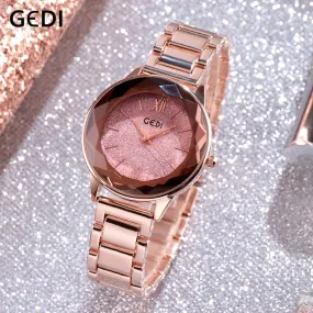 GEDI Women's Wristwatch Starry Elegant Quartz Watches Rose Gold