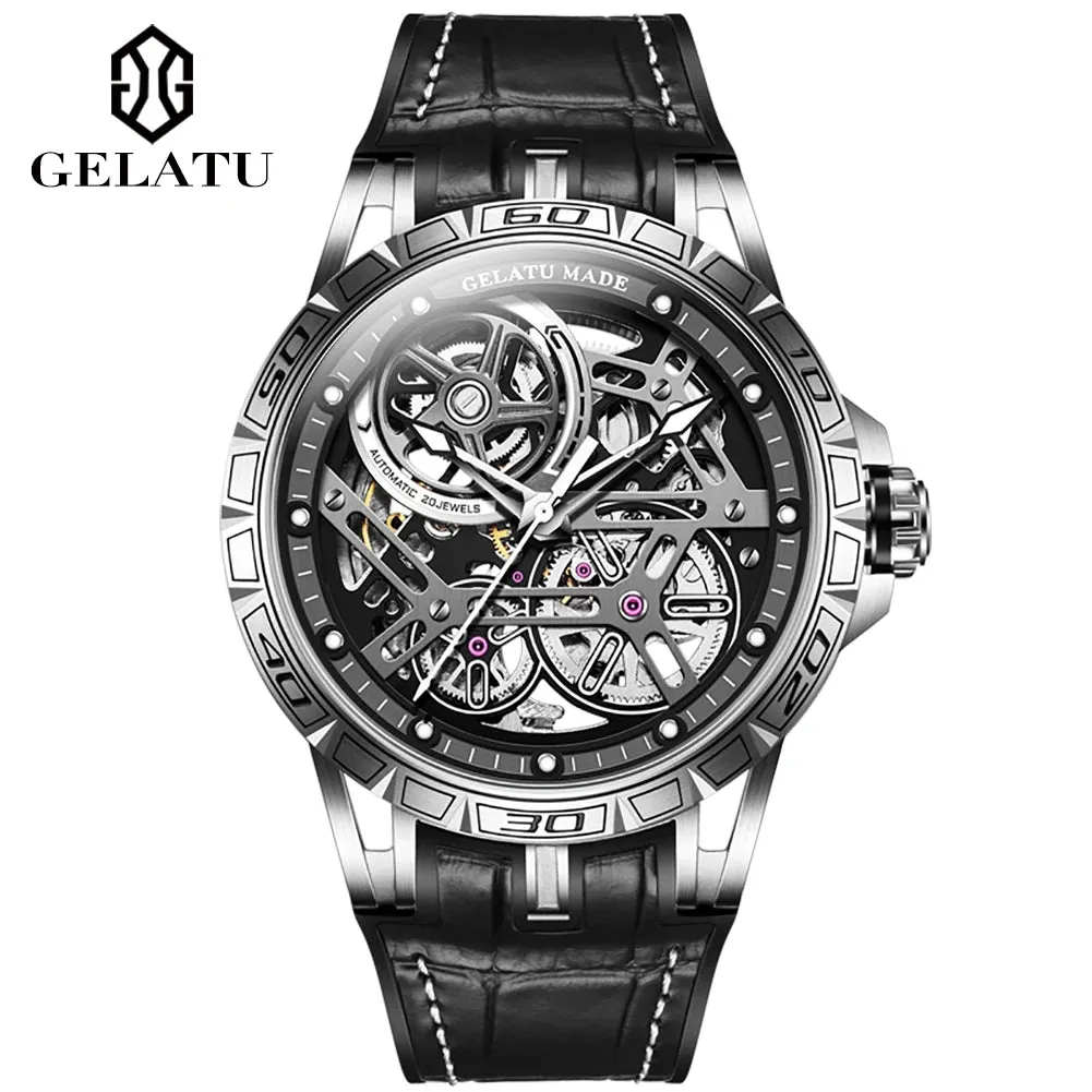 GELATU 6015 Skeleton Luxury Tourbillon Waterproof Automatic Watch