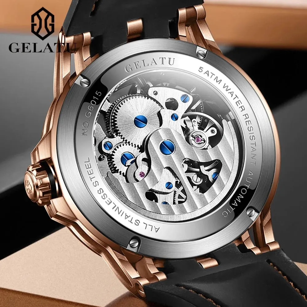 GELATU 6015 Skeleton Luxury Tourbillon Waterproof Automatic Watch