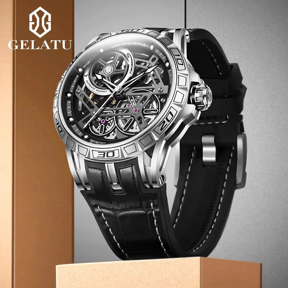 GELATU 6015 Skeleton Luxury Tourbillon Waterproof Automatic Watch
