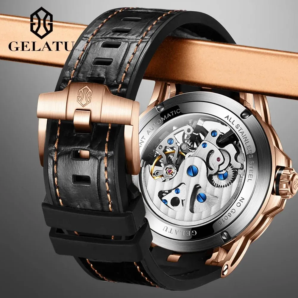 GELATU 6015 Skeleton Luxury Tourbillon Waterproof Automatic Watch