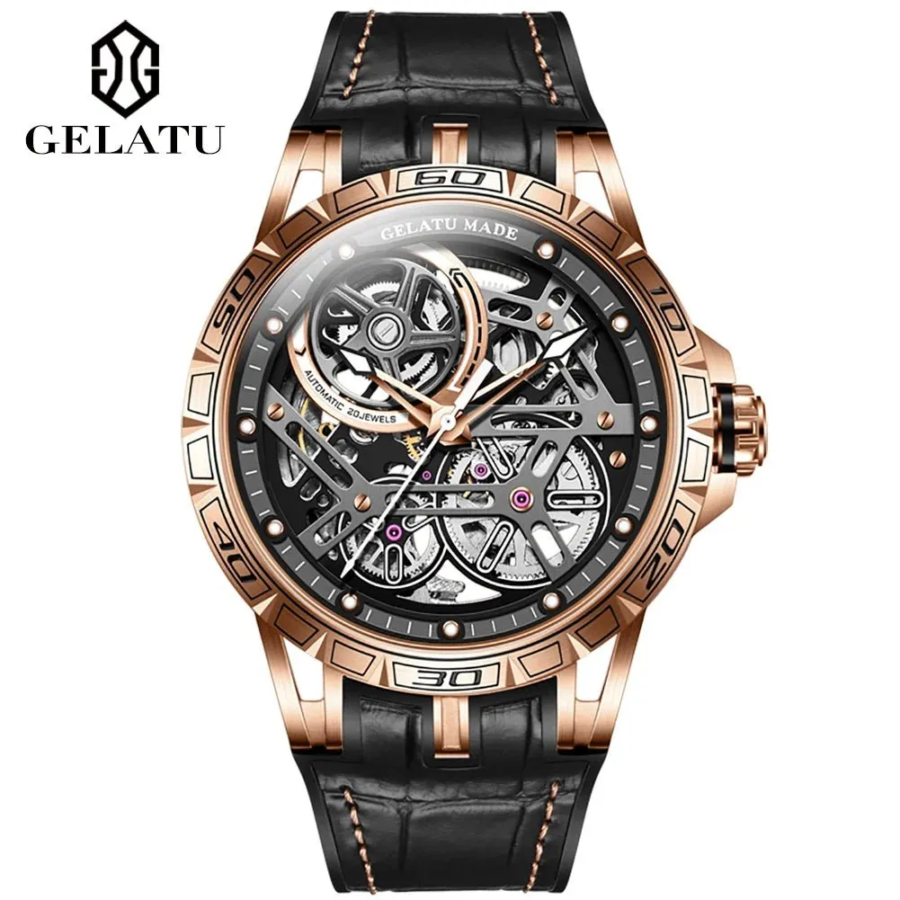 GELATU 6015 Skeleton Luxury Tourbillon Waterproof Automatic Watch