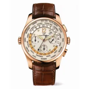Girard Perregaux WW.TC Silver Dial 18K Rose Gold Automatic Men's Watch 49805-52-151-BACA