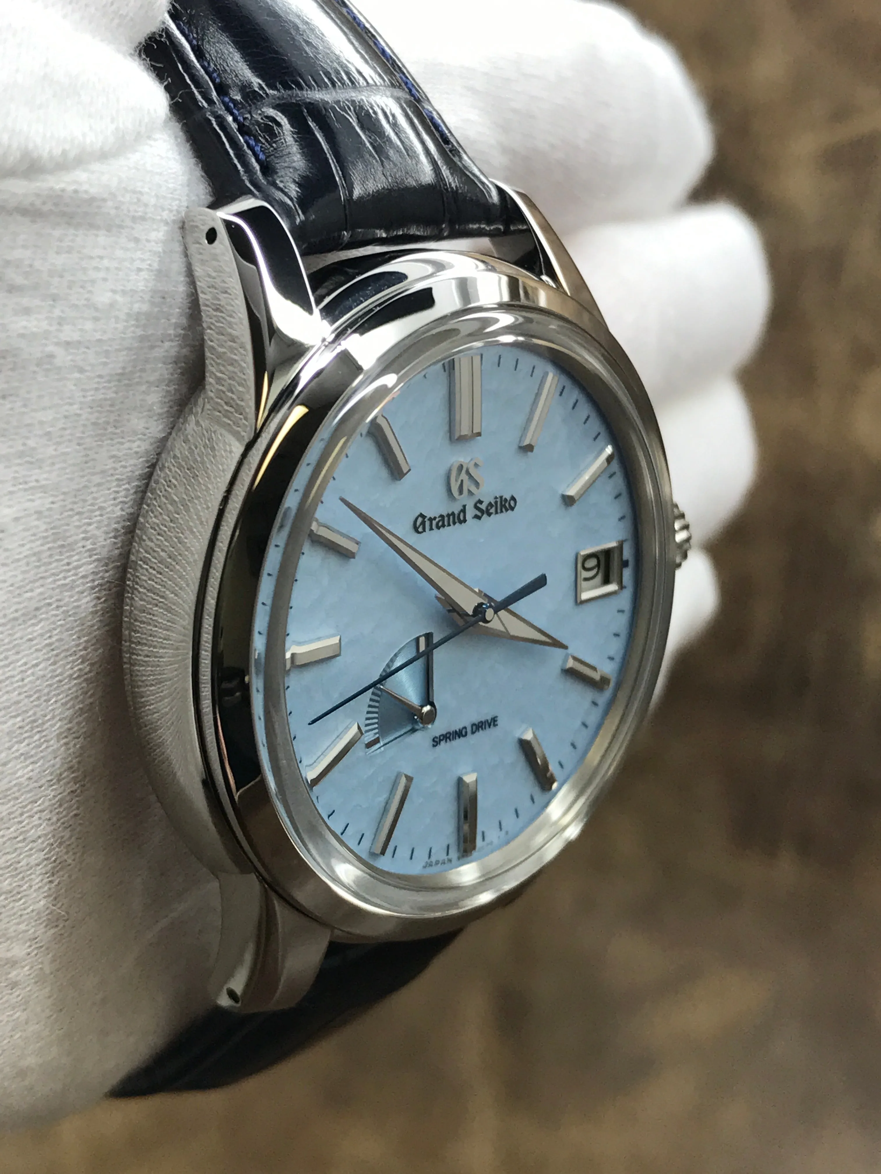 Grand Seiko Elegance Collection SBGA407 Blue Snowflake Dial Spring Drive Men's Watch