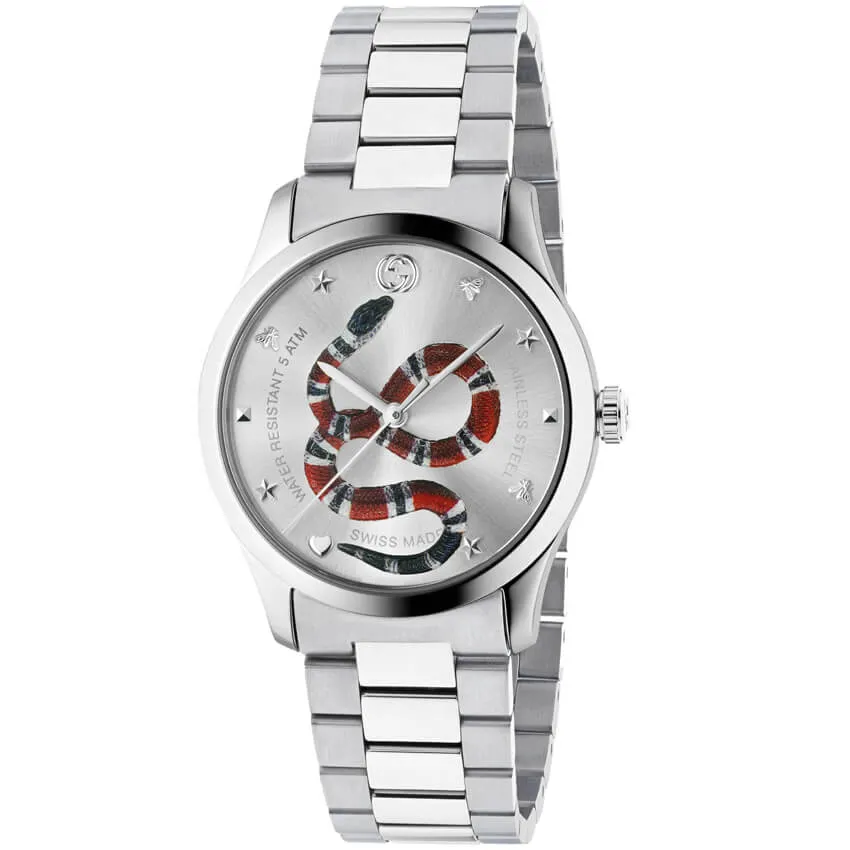 Gucci G-Timeless 38mm Colored Snake Motif Stainless Steel Watch YA1264076