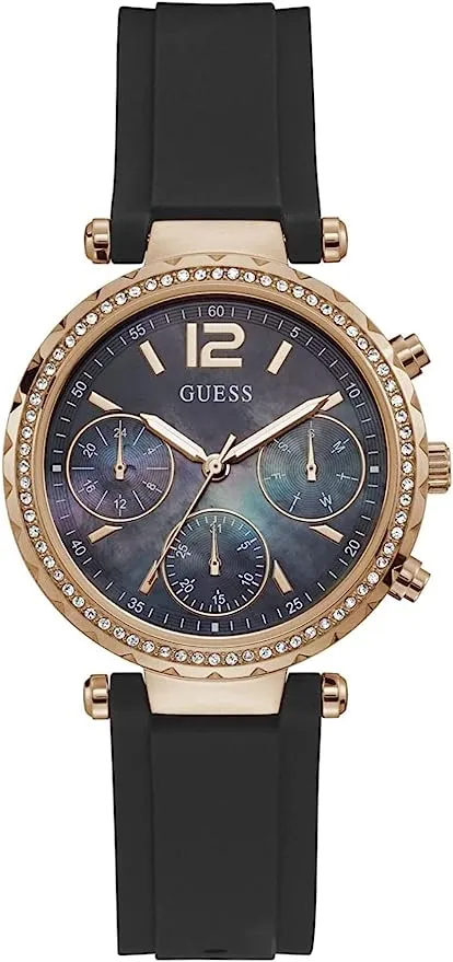 Guess Women's Stainless Steel Quartz Watch with Silicone Strap Women's Watch GW0113L2