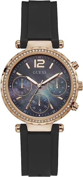 Guess Women's Stainless Steel Quartz Watch with Silicone Strap Women's Watch GW0113L2