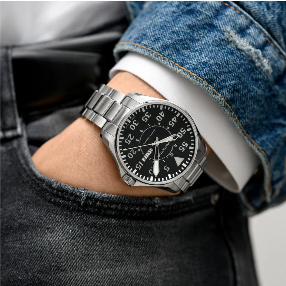 HAMILTON - Khaki Aviation Pilot Day/Date Auto | H64715135