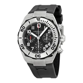 Hamilton Khaki Navy Sub Automatic Chronograph Black Dial Black Rubber Men's Watch H78716333