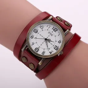 Hot Antique Leather Bracelet Watch Vintage Women Wrist Watch Fashion Unisex Quartz Watch