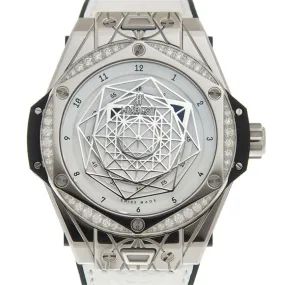 Hublot Big Bang Sang Bleu Automatic Diamond White Dial Ladies Watch 465.SS.2027.VR.1204.MXM19
