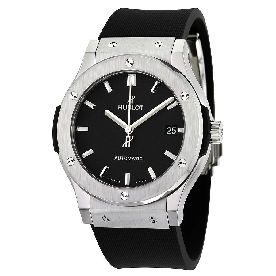 Hublot Classic Fusion Automatic Black Dial Black Rubber Men's 45mm Watch 511.NX.1171.RX
