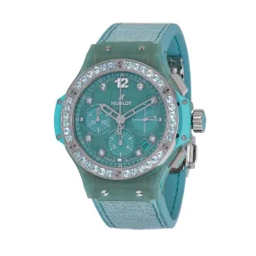 Hublot Tutti Frutti Linen Chronograph Automatic Diamond Turquoise Dial Ladies Watch 341.XL.2770.NR.1237