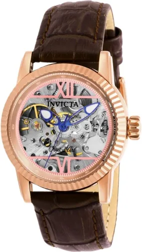 Invicta Objet D Art Automatic Pink Skeleton Dial Ladies Watch 26350